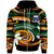 Samoa Zip Hoodie vortex Style Unisex Green Orange - Polynesian Pride