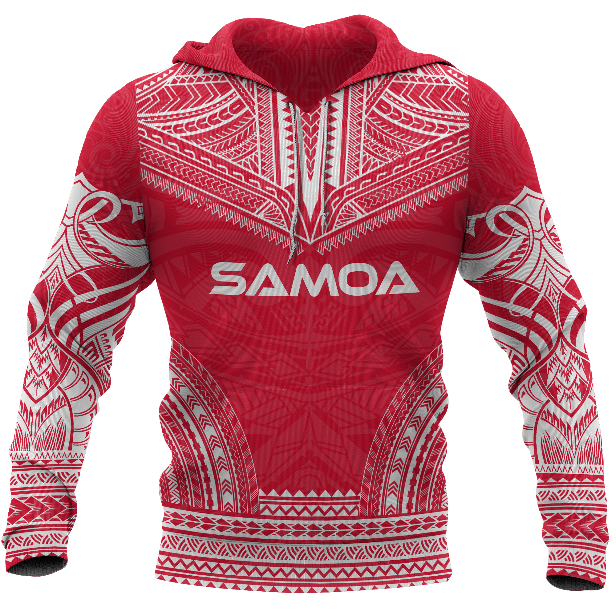 Samoa Polynesian Chief Hoodie Red Version Unisex Red - Polynesian Pride