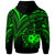 Samoa Zip Hoodie Green Color Cross Style - Polynesian Pride