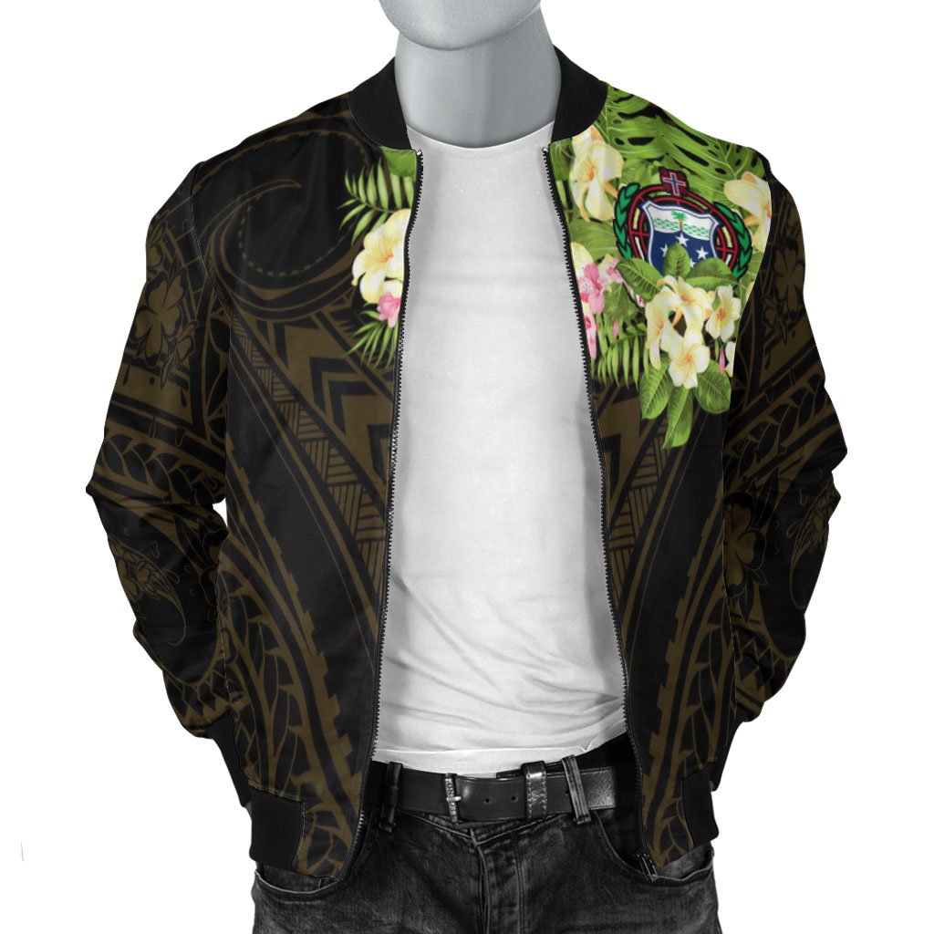 Samoa Men's Bomber Jacket - Polynesian Gold Patterns Collection - Polynesian Pride
