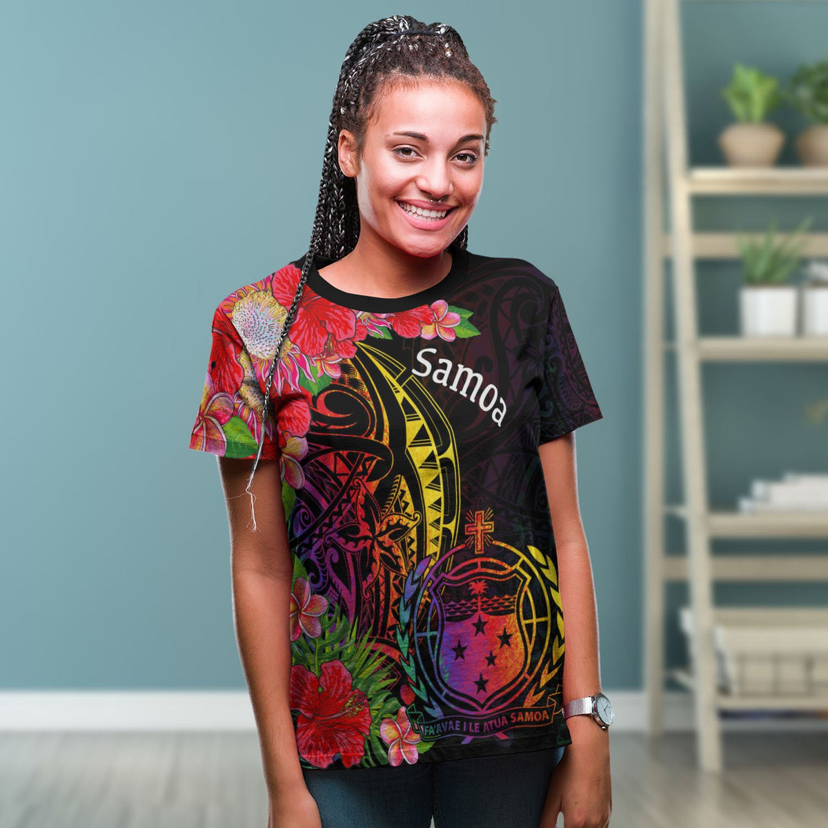 Samoa T Shirt Tropical Hippie Style - Polynesian Pride