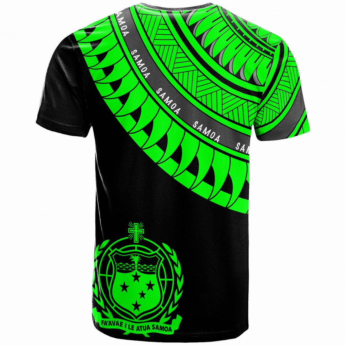 Samoa Custom T Shirt Ginger Lei Green Pattern - Polynesian Pride