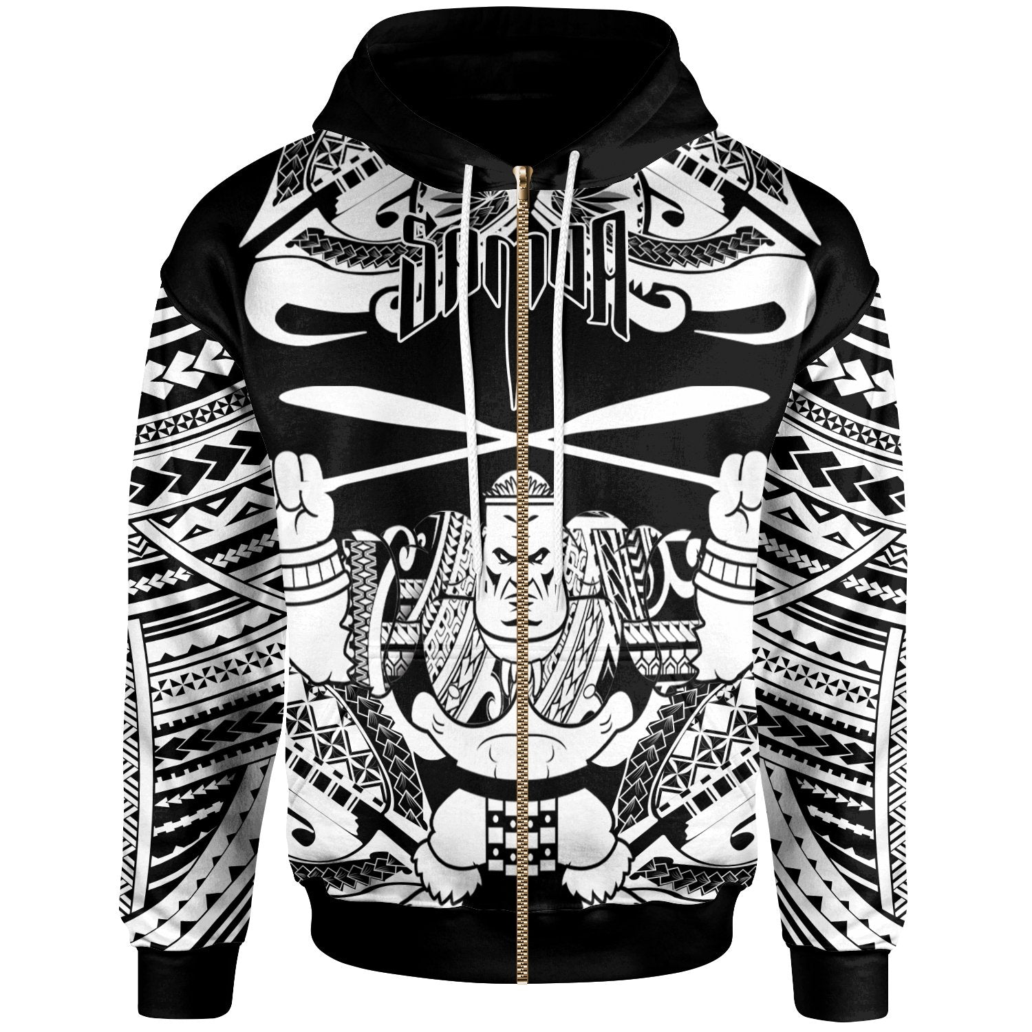 Samoa Zip Hoodie Go Boating Unisex Black - Polynesian Pride