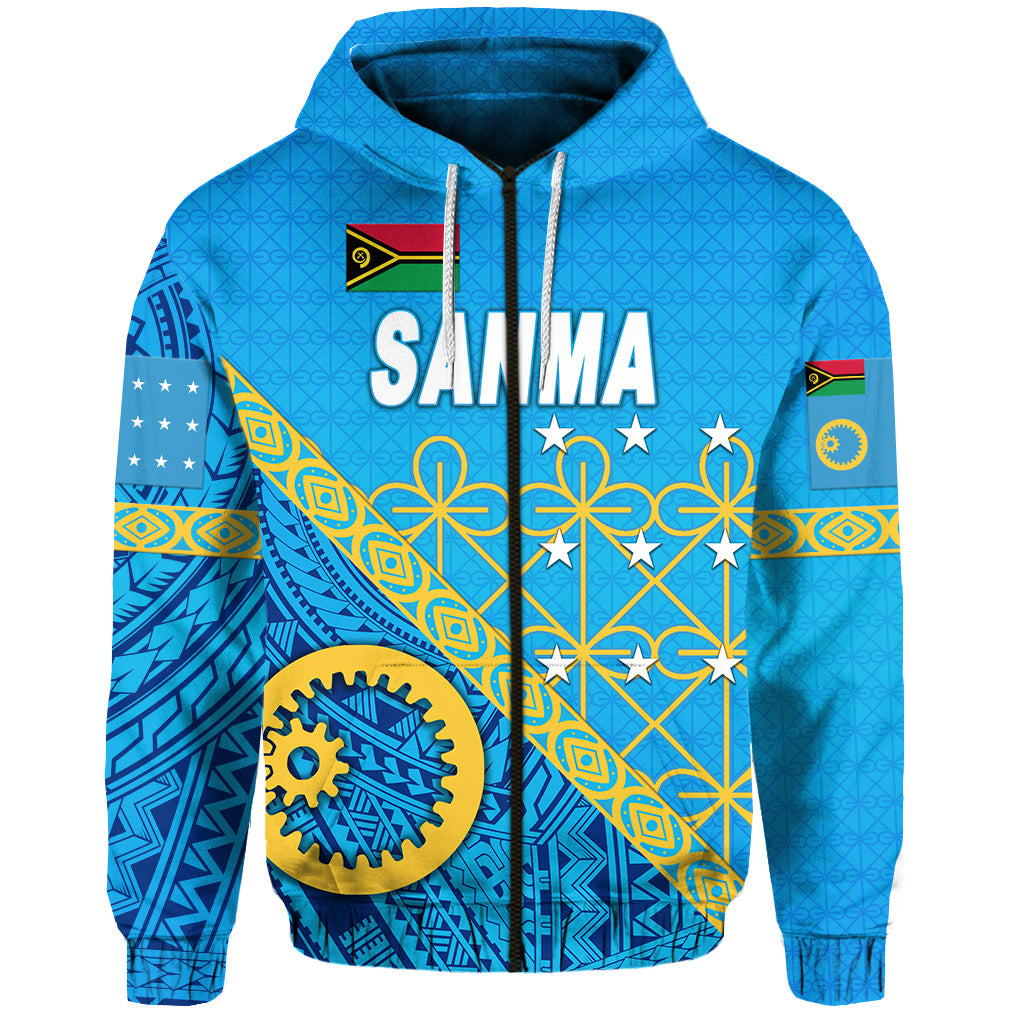 Sanma Province Zip Hoodie Vanuatu Pattern Unique Style LT8 - Polynesian Pride