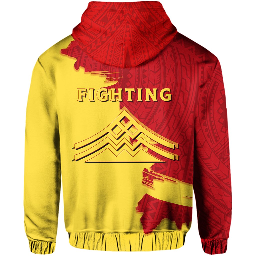 Polynesian Fighting Mauna Kea Hawaii Zip Hoodie Special Scratch Style - Polynesian Pride