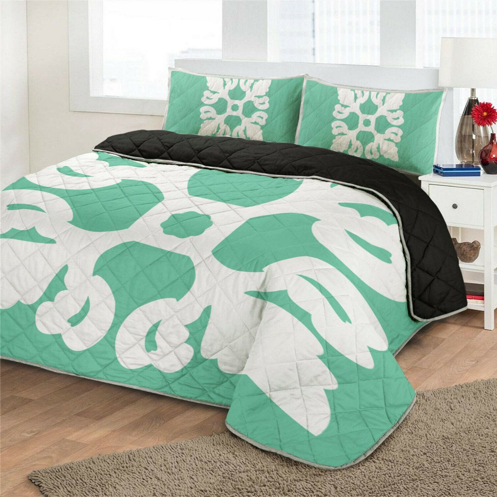 Hawaiian Royal Pattern Quilt Bed Set - Seafoarm - M1 Style - AH - Polynesian Pride