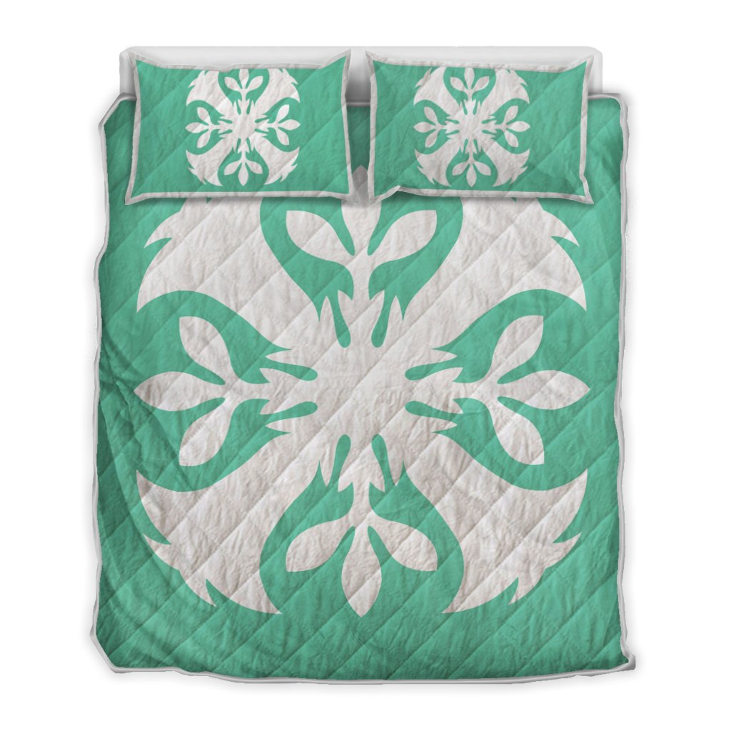 Hawaiian Royal Pattern Quilt Bed Set - Seafoarm - F3 Style - AH Seafoarm - Polynesian Pride