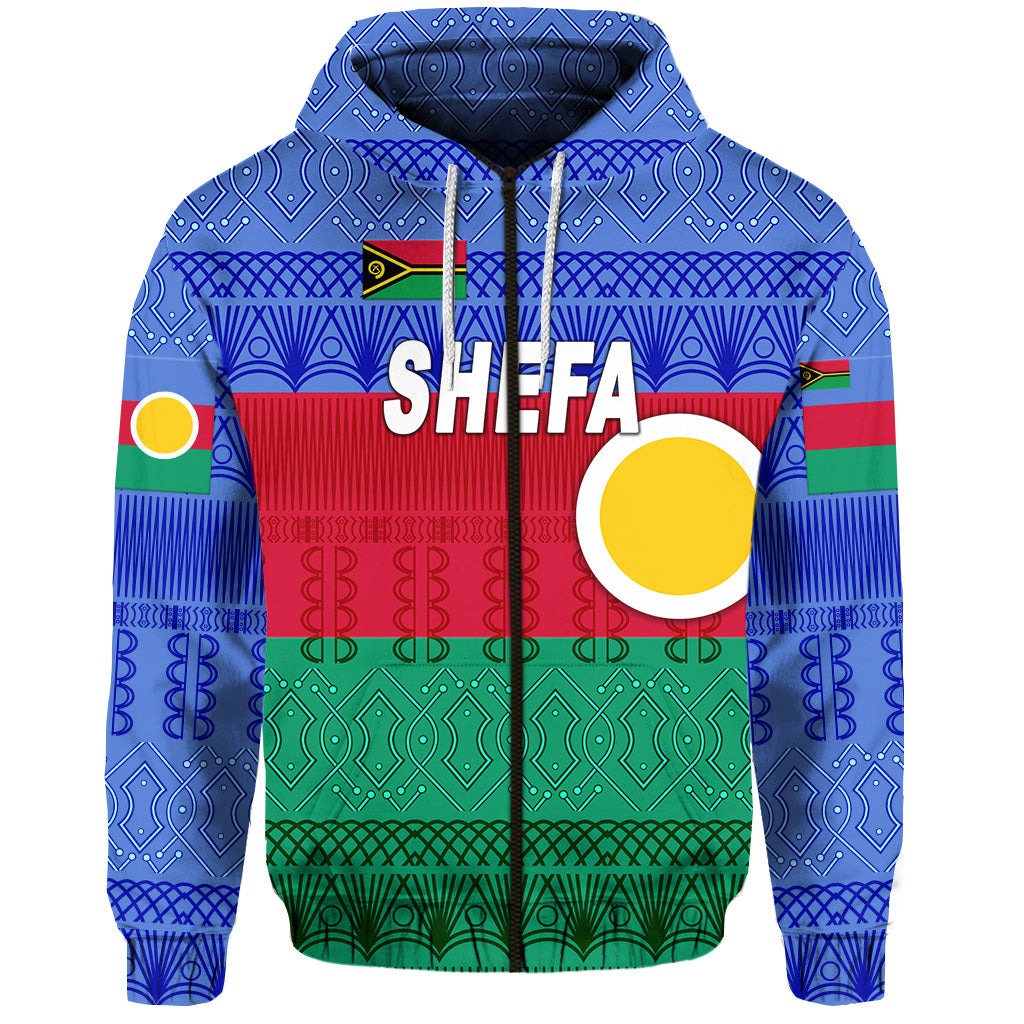 Shefa Province Zip Hoodie Vanuatu Pattern Traditional Style LT8 - Polynesian Pride