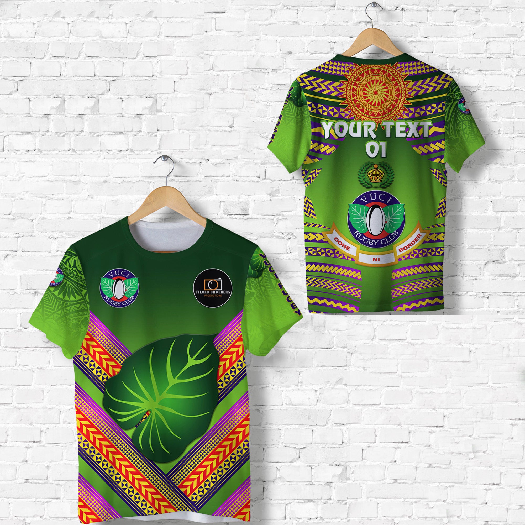 Custom Fiji Vuci Rugby Club T Shirt Creative Style Green, Custom Text and Number LT8 Unisex Green - Polynesian Pride