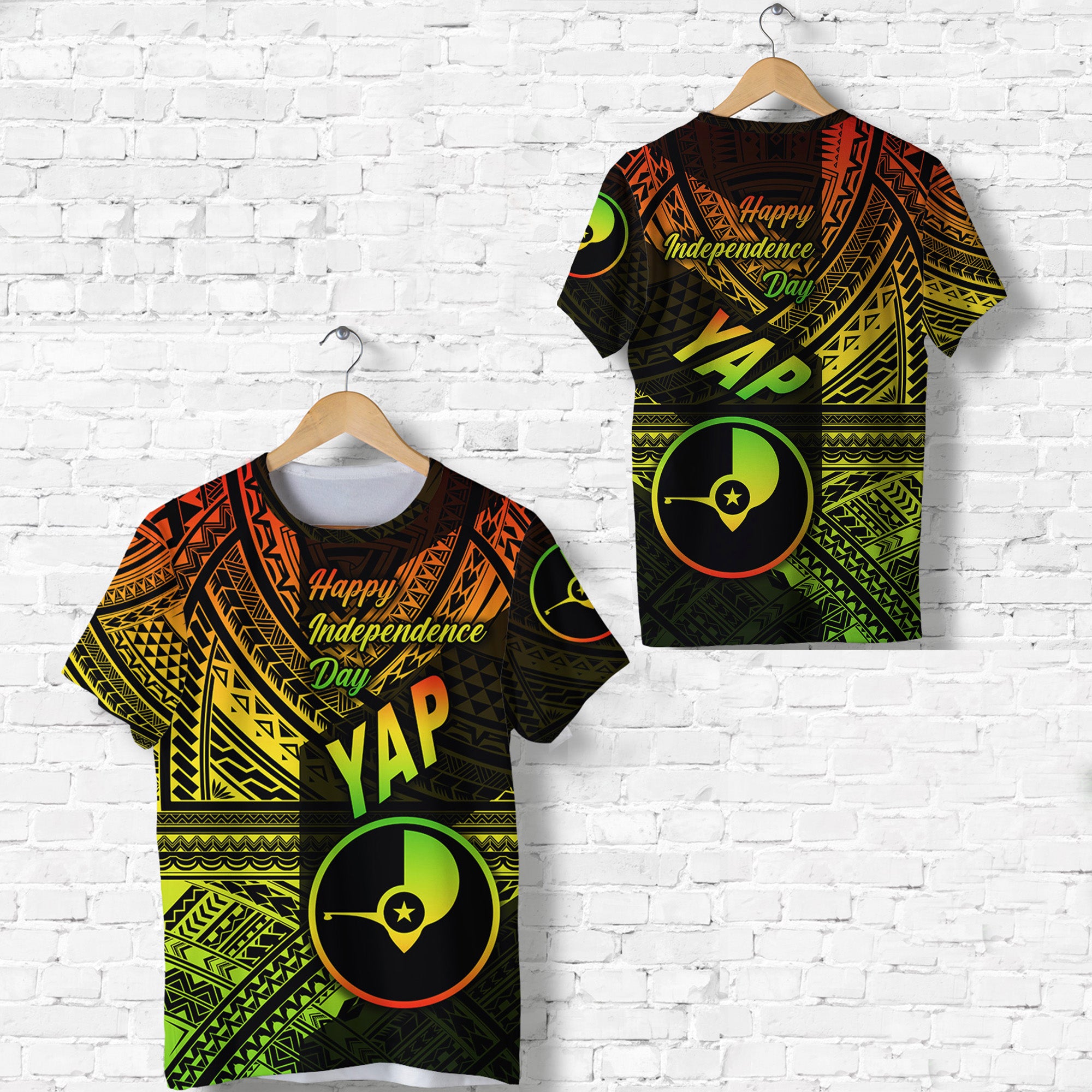 FSM Yap T Shirt Happy Independence Day Original Vibes Reggae LT8 Unisex Reggae - Polynesian Pride