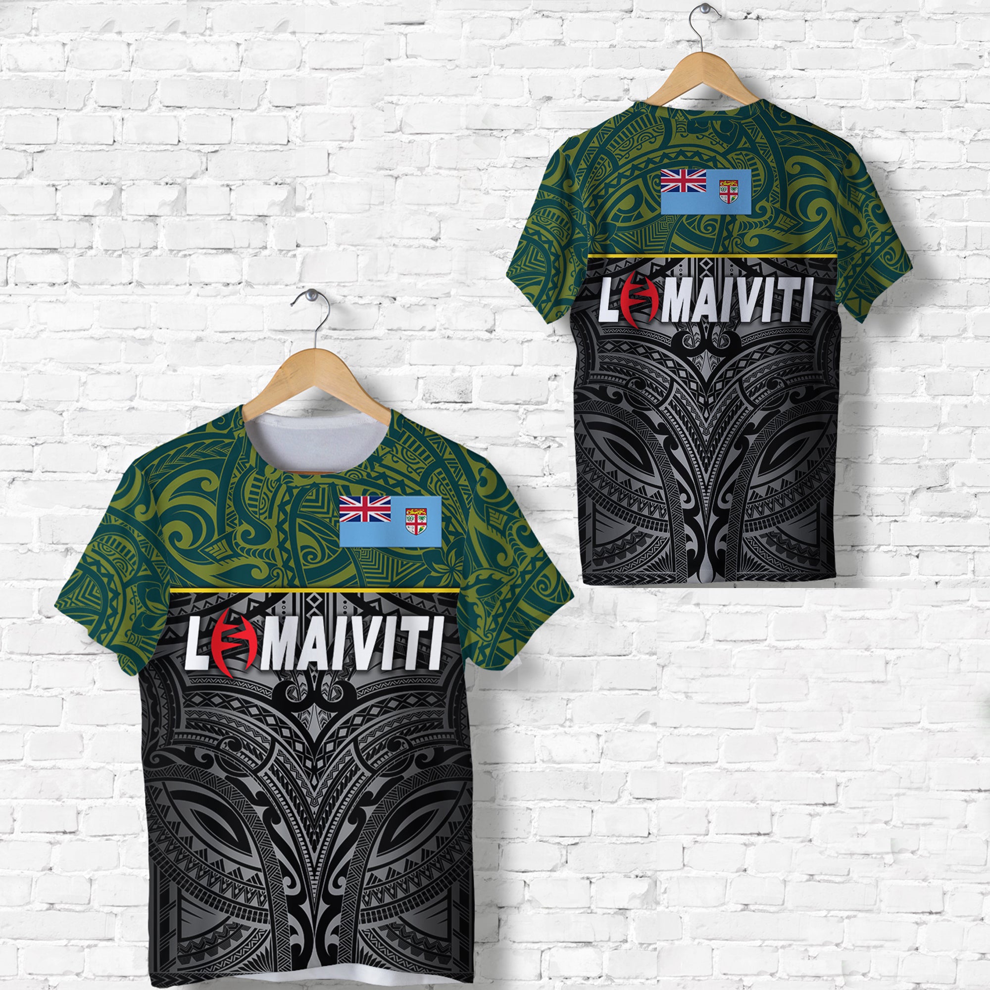 Fiji Lomaiviti Rugby T Shirt Original Style LT8 Unisex Green - Polynesian Pride