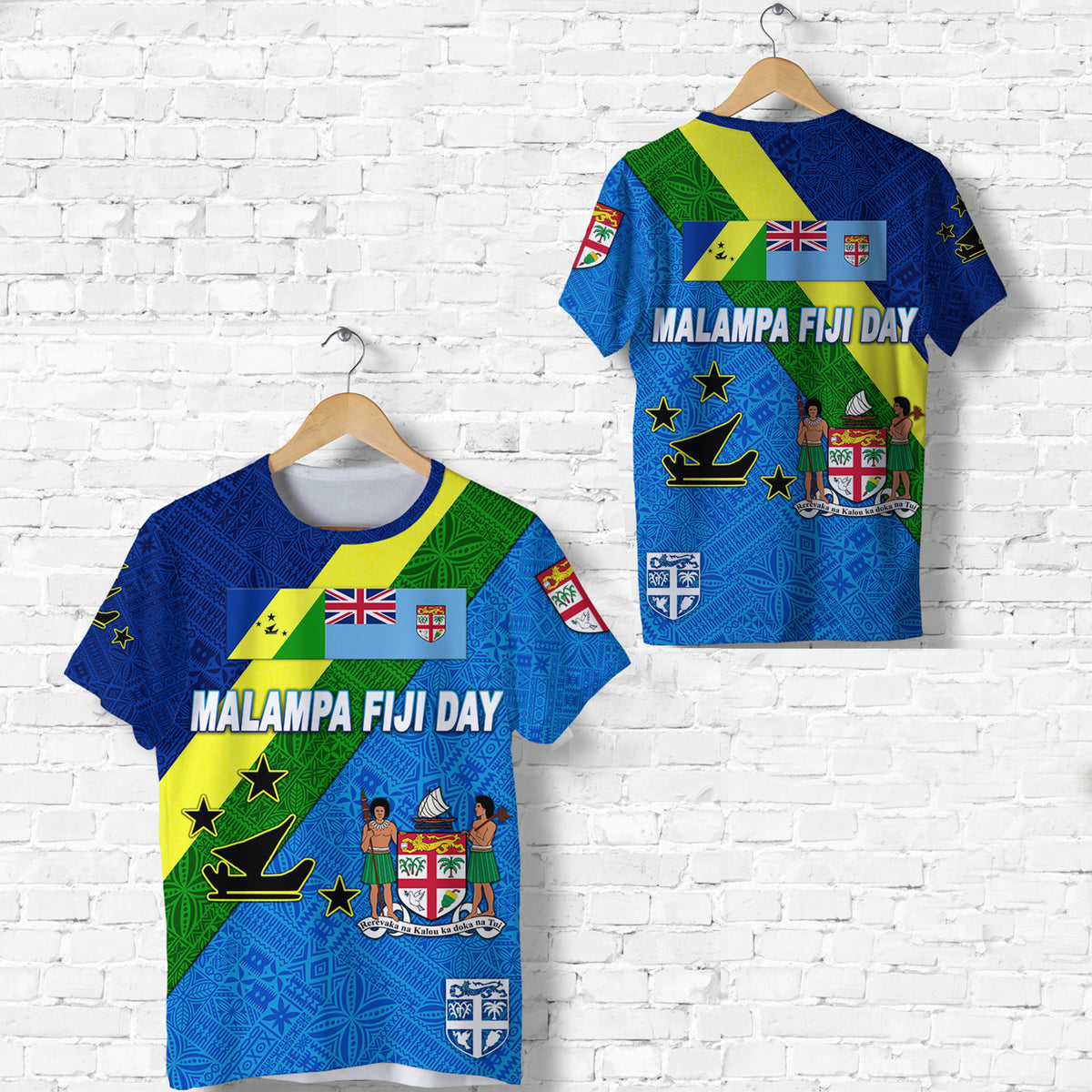 Vanuatu Malampa and Fiji Day T Shirt October 10 LT8 Unisex Blue - Polynesian Pride