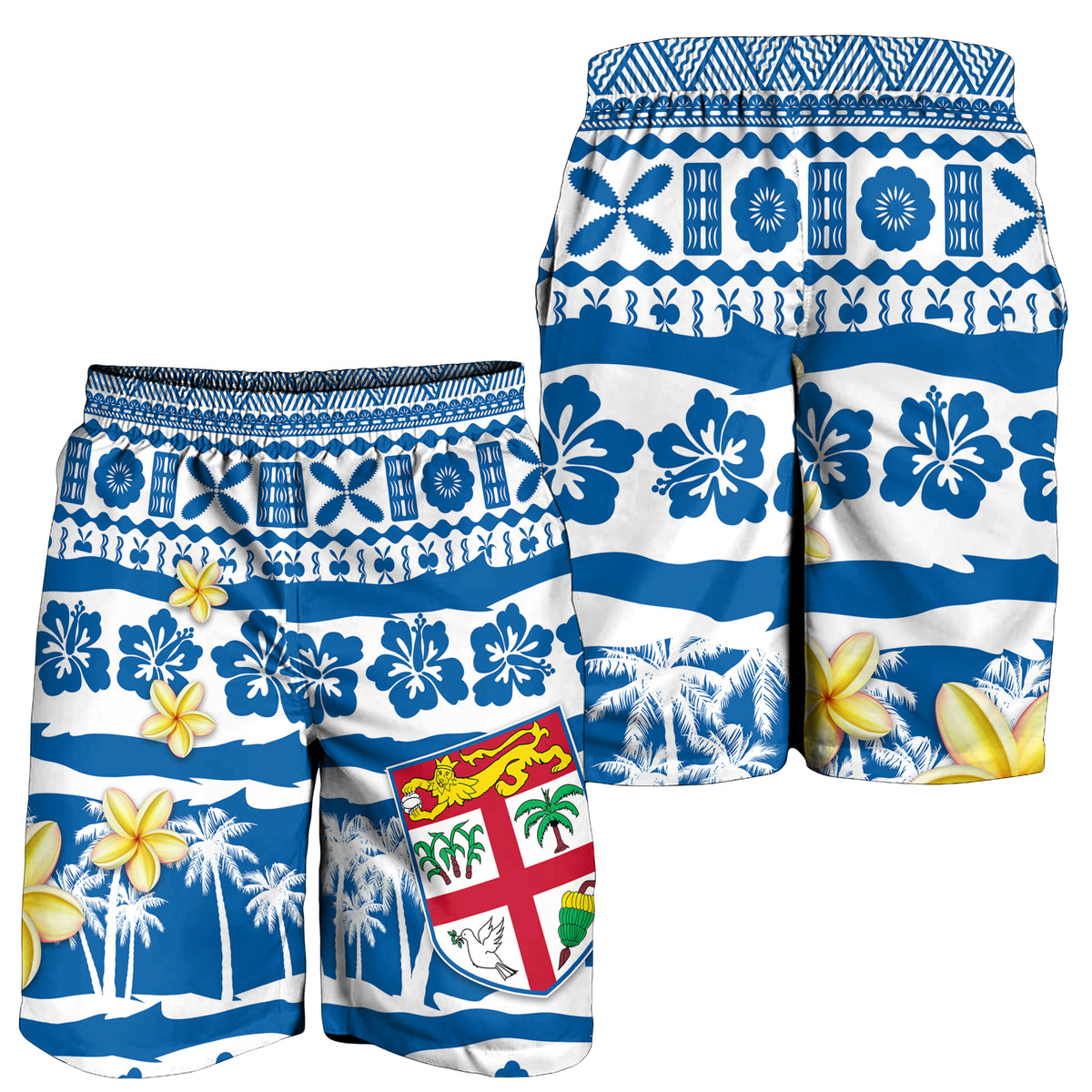 Fiji Polynesian Men Short Fijian Tapa Pattern LT13 - Polynesian Pride