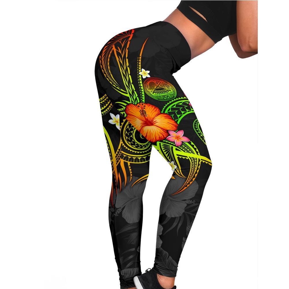 American Samoa Polynesian Leggings - Legend of American Samoa (Reggae) Reggae - Polynesian Pride