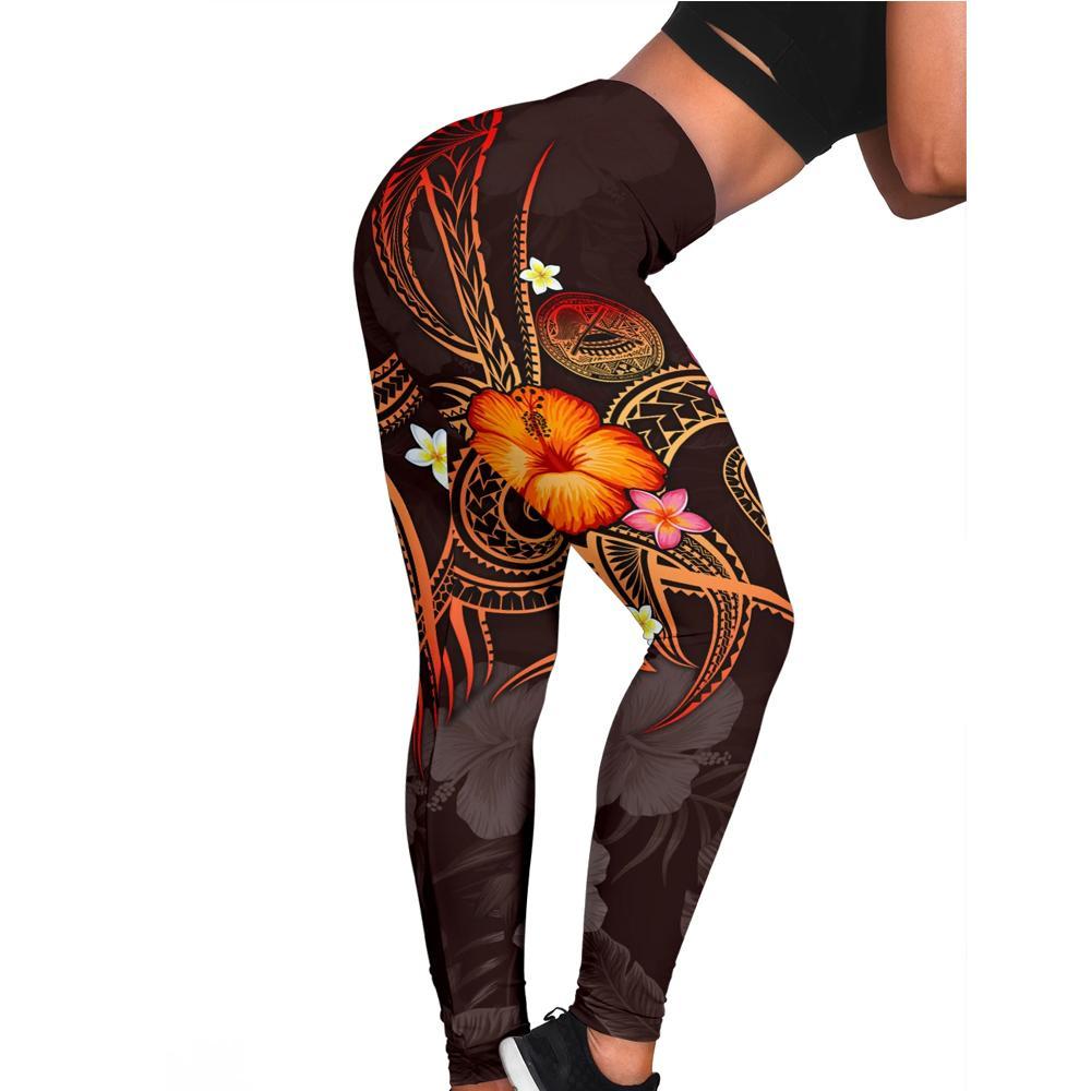 American Samoa Polynesian Leggings - Legend of American Samoa (Red) Red - Polynesian Pride