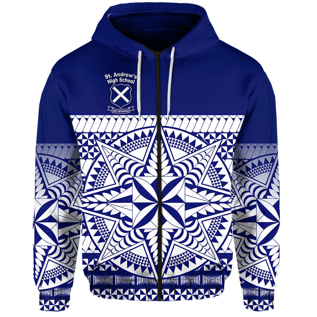 Custom St. andrews High School Zip Hoodie Simplified Version LT8 - Polynesian Pride