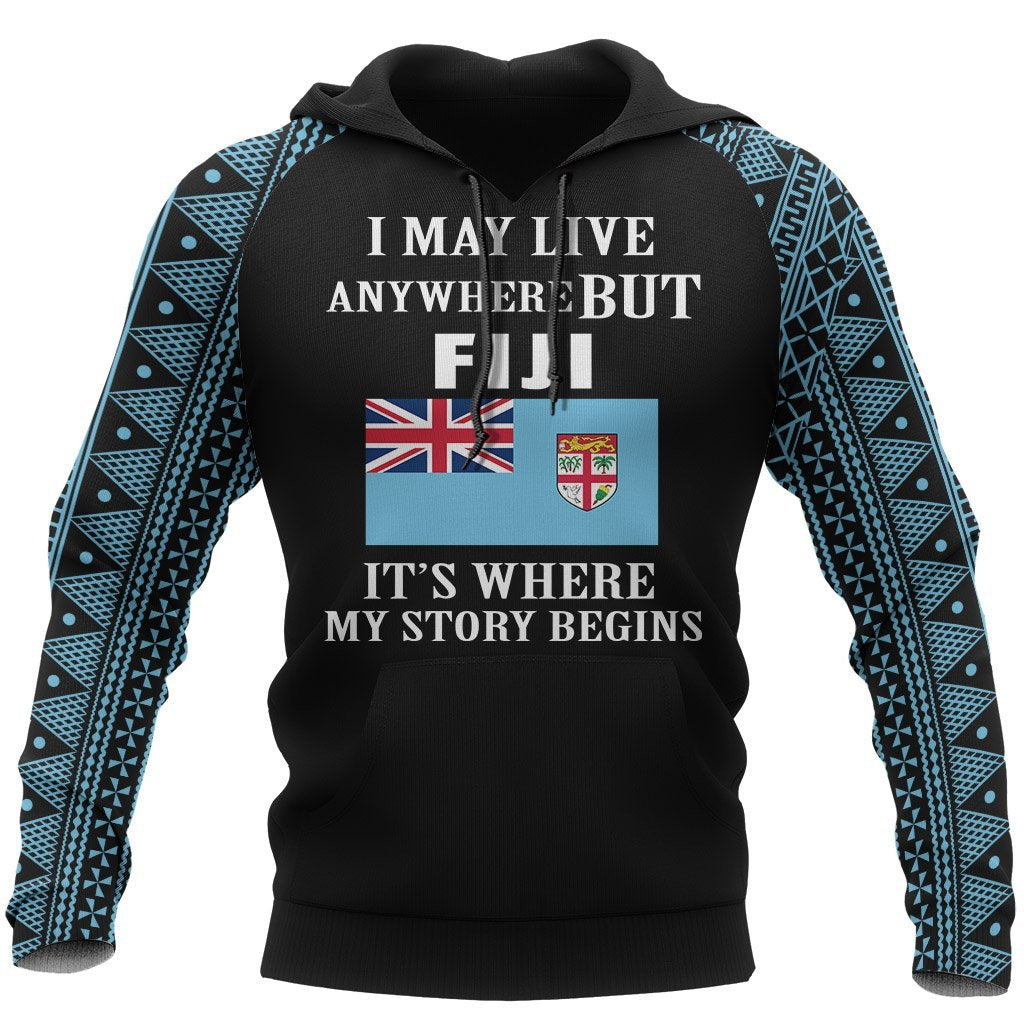 Fiji Hoodie Fiji Flag Its Where My Story Begins Unisex Black - Polynesian Pride