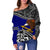 American Samoa Off Shoulder Sweater Fall In The Wave - Polynesian Pride