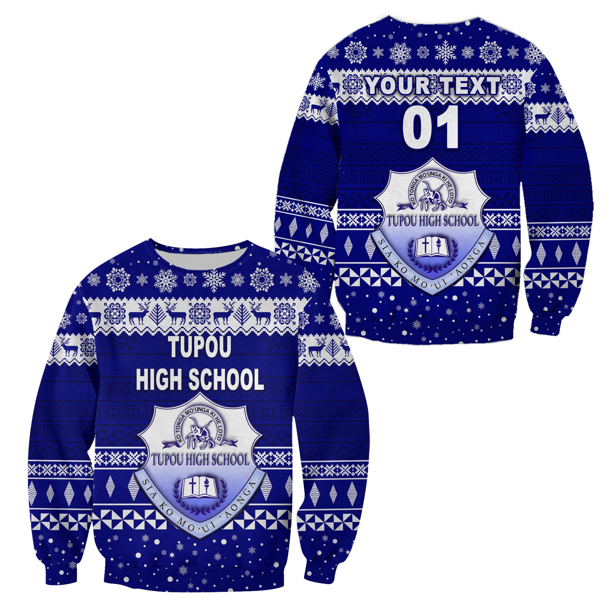 (Custom Personalised) Tupou High School Christmas Sweatshirt Simple Style LT8 - Polynesian Pride