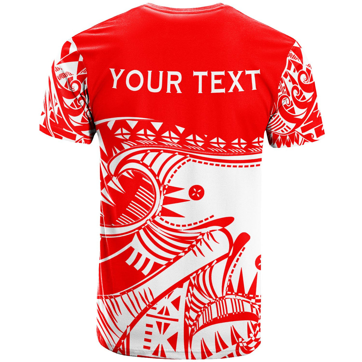 Tonga Custom T Shirt Youthful Dynamic Red White Color - Polynesian Pride