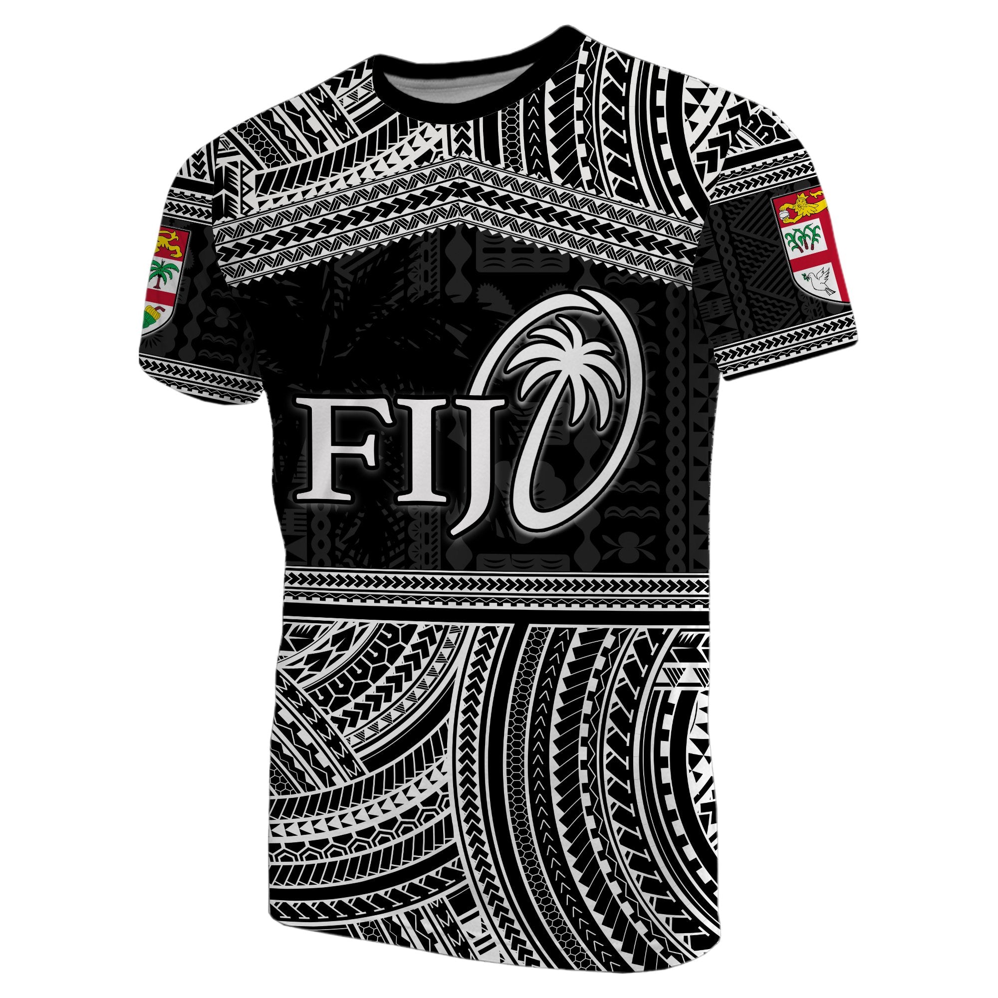 Custom Fiji Rugby Polynesian Patterns T Shirt White Unisex White - Polynesian Pride