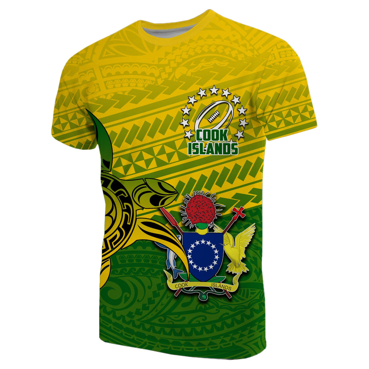 Cook Islands Rugby Turtle Polynesian T Shirt Unisex Green - Polynesian Pride