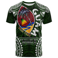 Guam T Shirt Custom Guam Independence Day Wish You A Very Happy Independence Day With Polynesian Patterns LT10 - Polynesian Pride