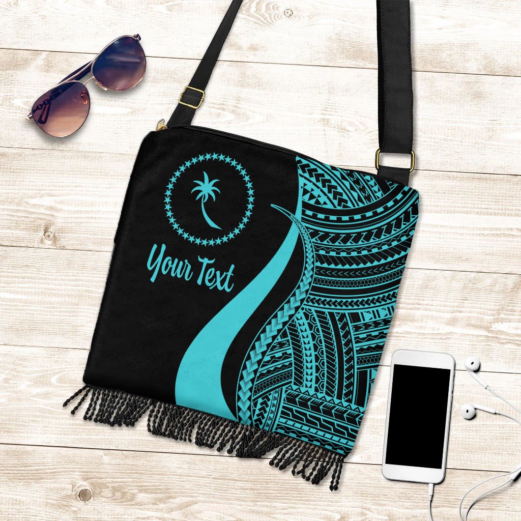 Chuuk Custom Personalised Boho Handbag - Turquoise Polynesian Tentacle Tribal Pattern Boho Handbag One Size Turquoise - Polynesian Pride