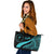 Chuuk Large Leather Tote Bag - Turquoise Polynesian Tentacle Tribal Pattern Turquoise - Polynesian Pride