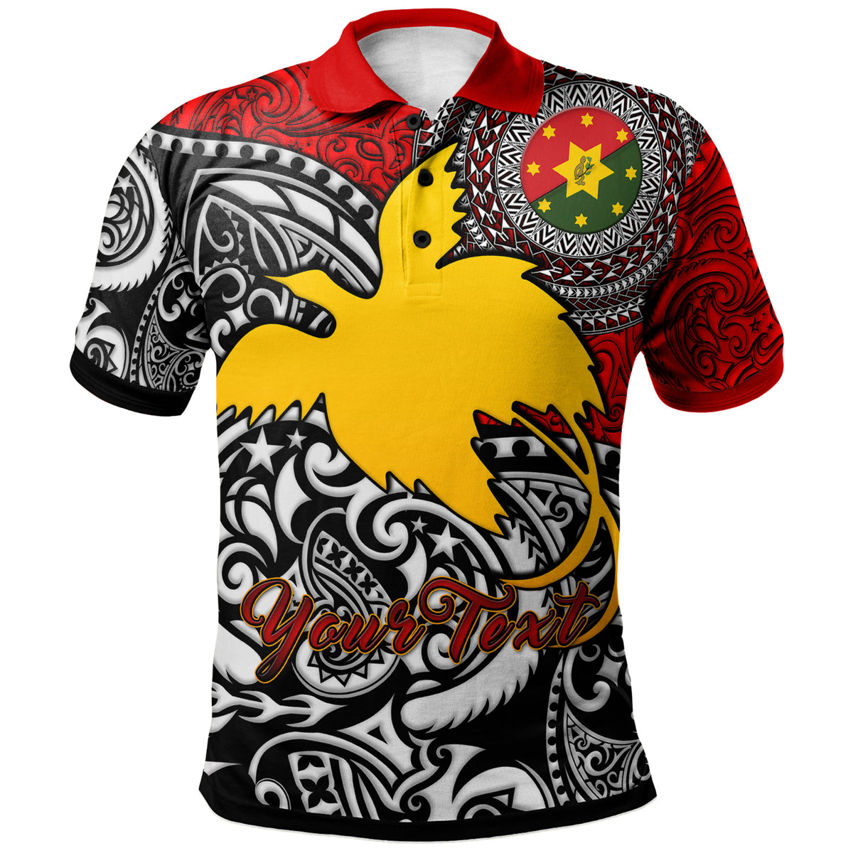 Papua New Guinea Polo Shirt Custom Eastern Highlands Of Papua New Guinea With Polynesian Patterns Polo Shirt - Polynesian Pride