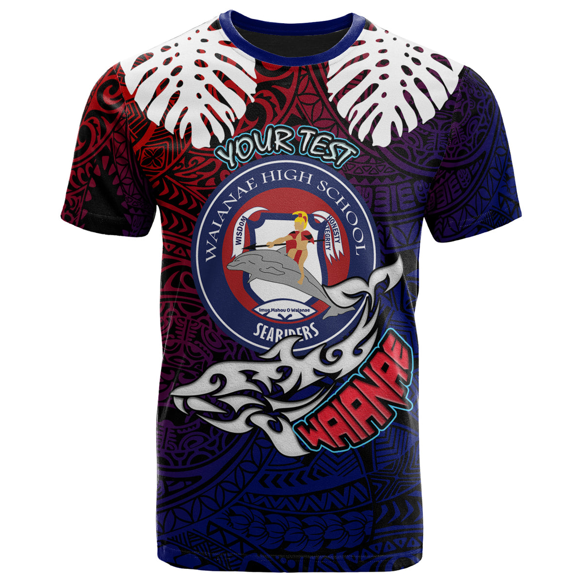 Hawaii Waianae High School Custom T Shirt Waianae High School Polynesian Pattern LT10 - Polynesian Pride