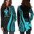 Wallis And Futuna Women's Hoodie Dress - Turquoise Polynesian Tentacle Tribal Pattern - Polynesian Pride