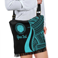 Northern Mariana Islands Custom Personalised Boho Handbag - Turquoise Polynesian Tentacle Tribal Pattern - Polynesian Pride