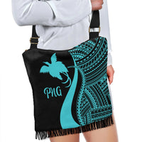 Papua New Guinea Boho Handbag - Turquoise Polynesian Tentacle Tribal Pattern - Polynesian Pride