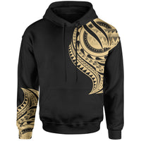 Chuuk State Hoodie Chuuk State Tatau Gold Patterns With Coat ofrms Unisex Black - Polynesian Pride
