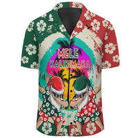 Hawaii Mele Kalikimaka Dabbing Santa Surfing Hawaiian Shirt - Polynesian Pride