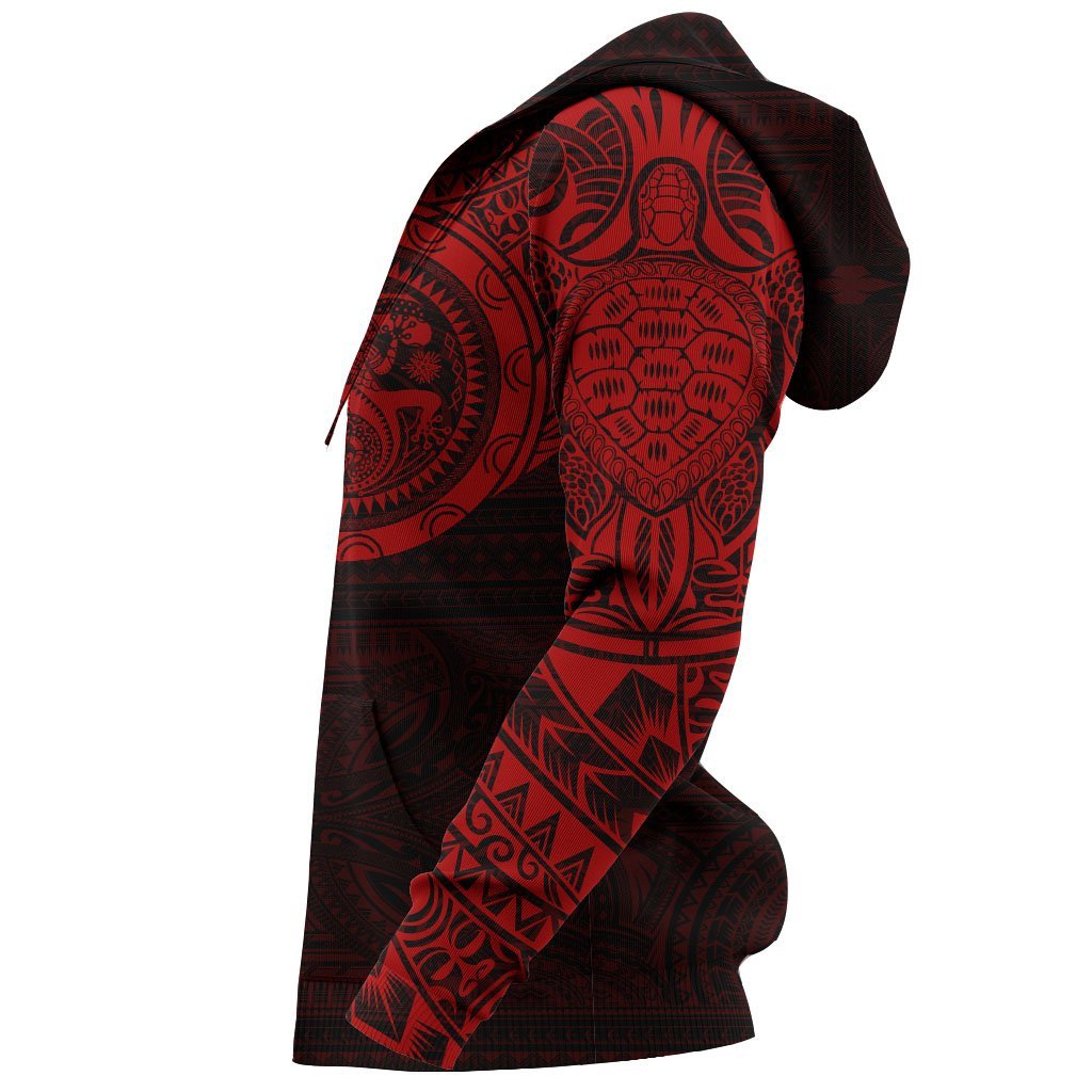 Hoodie Polynesian Tribal Lizard Tattoo Red - Polynesian Pride