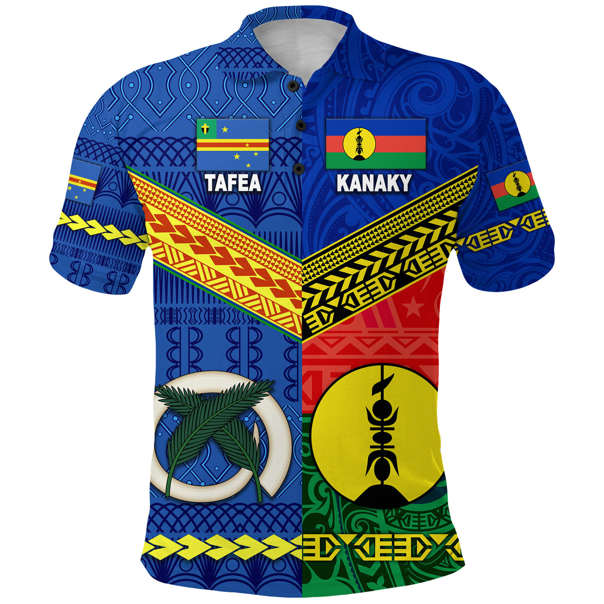 Custom Vanuatu Tafea Province and Kanaky New Caledonia Polo Shirt Together, Custom Text and Number LT8 - Polynesian Pride