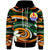 Tahiti Zip Hoodie Vortex Style Unisex Green Orange - Polynesian Pride