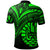 Tahiti Polo Shirt Green Color Cross Style - Polynesian Pride