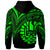 Tahiti Hoodie Green Color Cross Style - Polynesian Pride