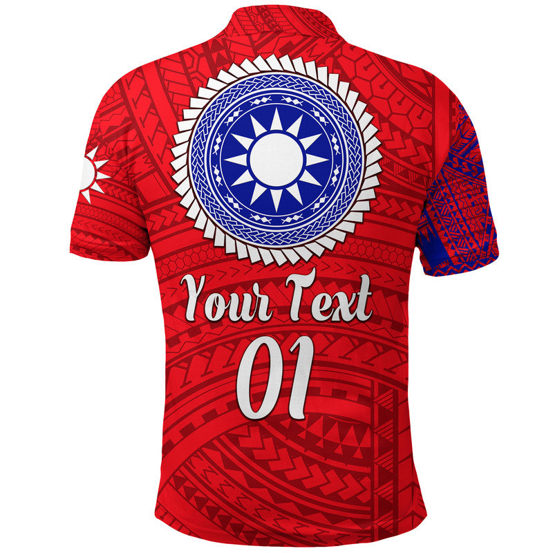 Custom Taiwanese Polo Shirt Taiwan Simple Polynesian Tattoo LT8 - Polynesian Pride