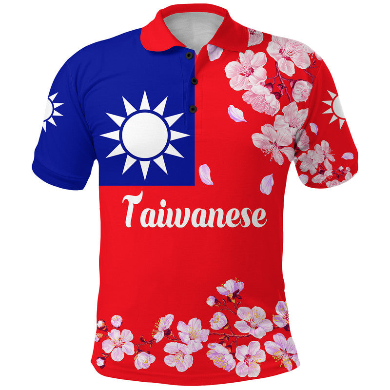 Taiwanese Polo Shirt Taiwan Plum Blossom Flag Vibes LT8 - Polynesian Pride