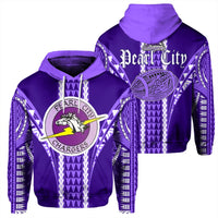 Hawaii Hoodie Pearl City High Football Jersey Hoodie Unisex Purple - Polynesian Pride