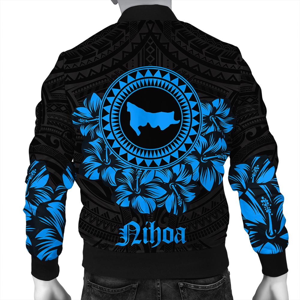 Nihoa Map Hibiscus Polynesian Bomber Jacket - Lithe Style - AH - Polynesian Pride