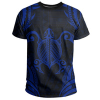 Hawaii Turtle Kanaka Polynesian T Shirt Blue - Polynesian Pride