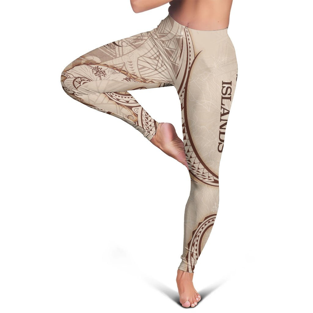 Solomon Islands Leggings - Hibiscus Flowers Vintage Style - Polynesian Pride