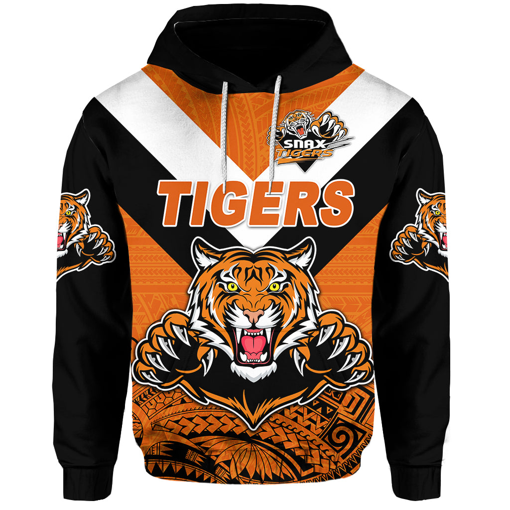 Custom Papua New Guinea Lae Snax Tigers Hoodie Rugby Simple Style Black, Custom Text and Number LT8 - Polynesian Pride