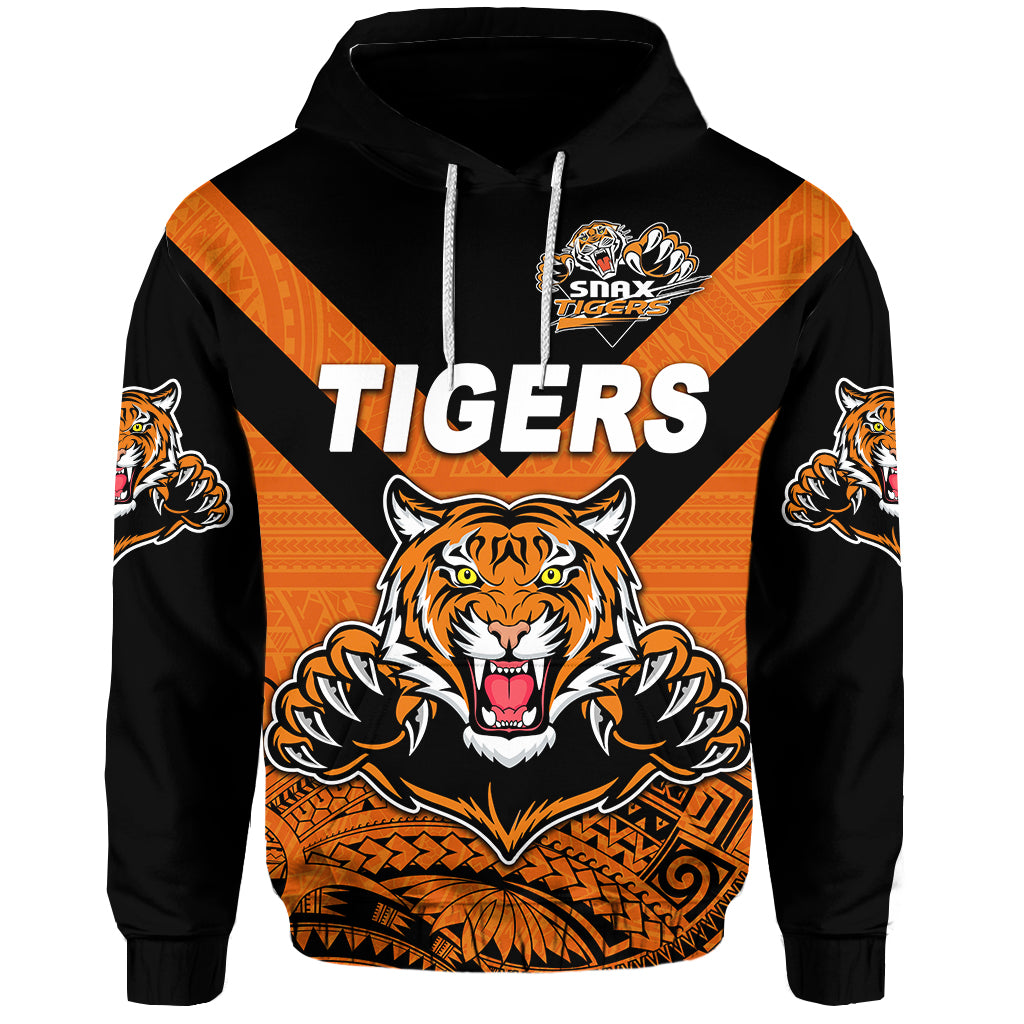 Custom Papua New Guinea Lae Snax Tigers Hoodie Rugby Original Style Orange, Custom Text and Number LT8 - Polynesian Pride