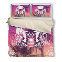 Hawaii Duvet Cover Set - Tiki Sunset In Hawaii - Polynesian Pride